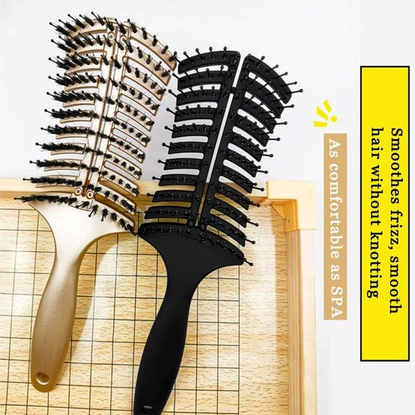

plastic hair scalp massage brush straight comb brush hairdressing styling tools salon home curly hair br jllbfh, Silver