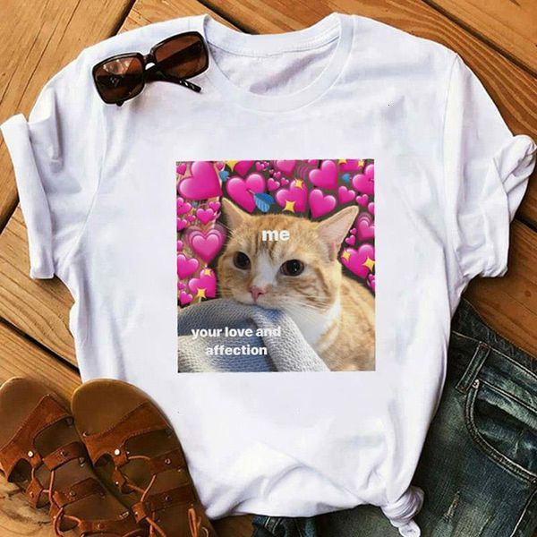 

мода harajuku женщины футболка топы ulzzang cat любовь животные собаки печать симпатичные футболки симпатичные тройники одежда летние женски, White