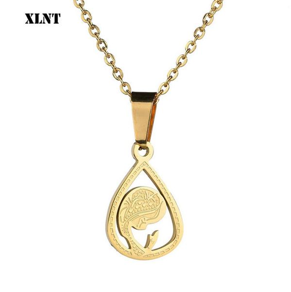 

xlnt богородица ожерелье цвета золото bijoux себе ожерелье женщины мода подвеска католических ювелирные изделия, Silver
