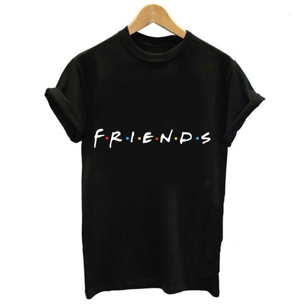 

new summer friends casual slimple print letter shirt women black shirts harajuku kawaii women clothes 2021, White