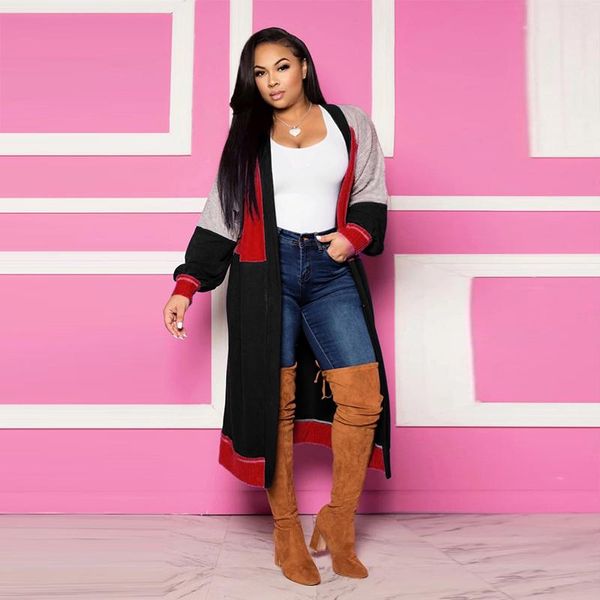 

women's jackets tnnaoff plus size patchwork sheep velvet coat for women winter clothing fashion elegant full sleeve long cardigan outer, Black;brown