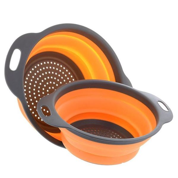 

2 pcs/set collapsible sile colander folding mesh colander fruit vegetable strainer home kitchen a qylaxt mj_bag