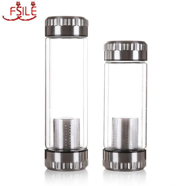 

стеклянная стена чай фильтр капля воды 400мл двойной торговый бутылки спорт infuser бизнес массажер из нержавеющей стали qylvld mywjqq