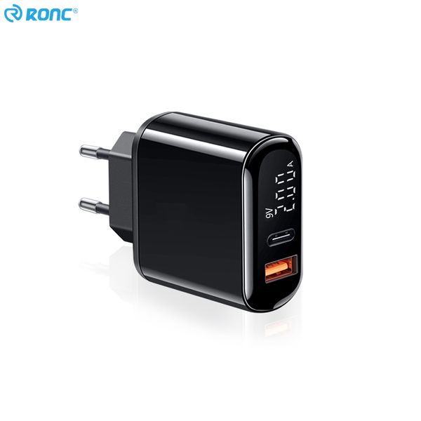 

mobile phone charger with digital display pd 18w usb chargers quick charge for samsung xiaomi wall travel adapter eu/us plug
