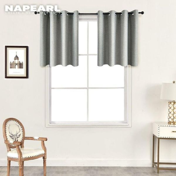 

napearl 1 piece solid design modern valance short curtains kitchen windows all grommet type elegant home decor bedroom1
