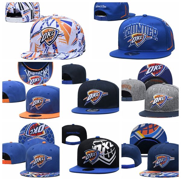 

oklahoma city thundere men sport caps men women youth okc 2020 tip-off series 9fifty adjustable snapback basketball hat blue, Black;red