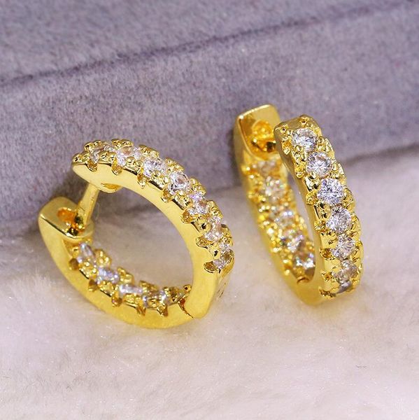 

Earring Cuff Luxury Jewelry 925 Sterling Silver&18K Gold Fill Pave White Sapphire CZ Diamond Gemstones Women Wedding Fashion Earring Gift