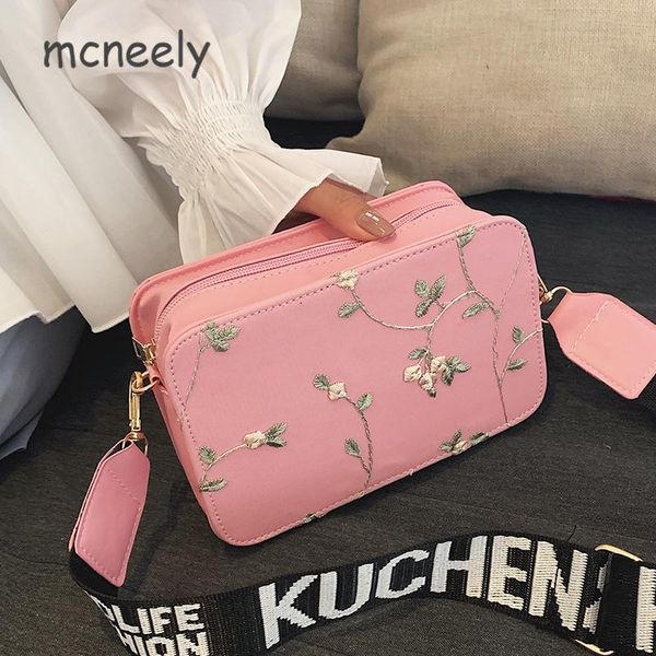 

cross body fashion lace small square bag women's one shoulder messenger leisure embroidery wide ribbon