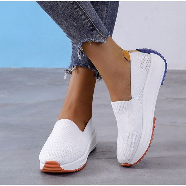 

2021 the new women's breathable woman's elastic ladies shoes plus-size fall yykp, Black