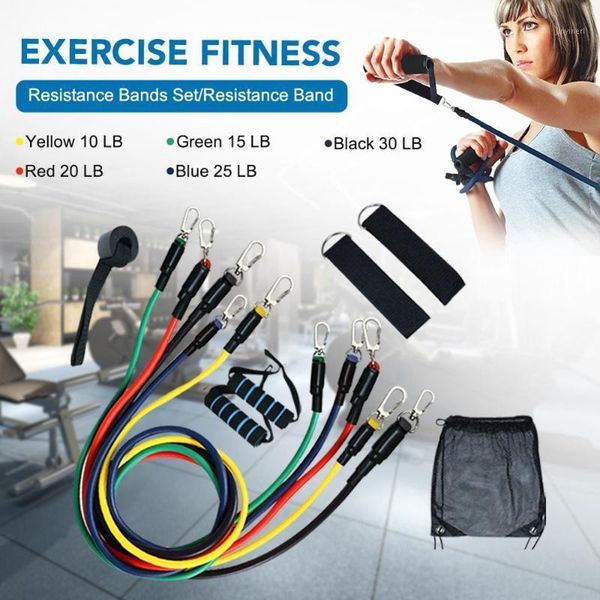 

11pcs resistance bands set yoga exercise fitness band rubber loop tube bands gym fitness exercise pilates yoga brick1