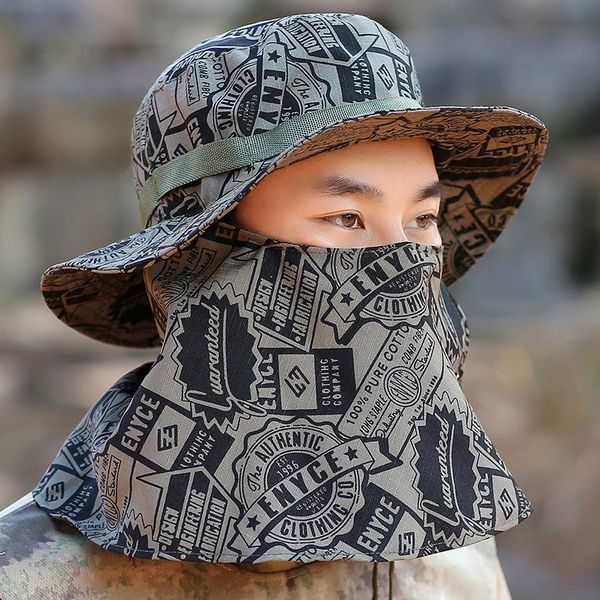 

cloches man summer sun hat bucket camouflage sunscreen hatband windbreak rope fisherman outdoor sports cap