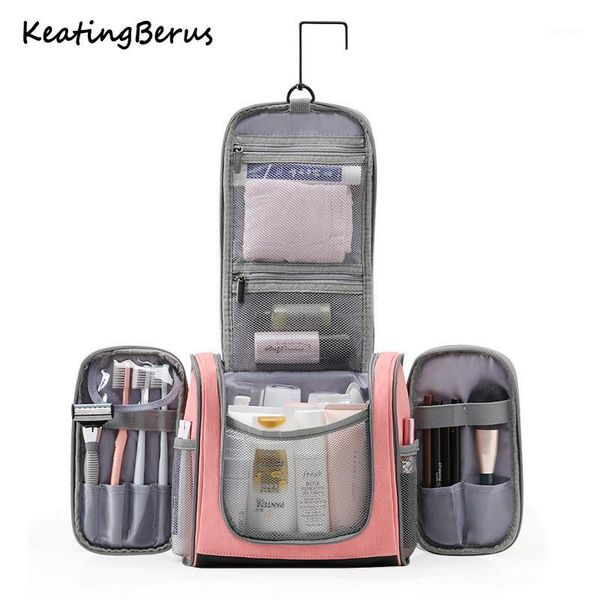 

new multifunctional travel cosmetic storage bag pu waterproof cosmetic bag for hanging cosmetics1