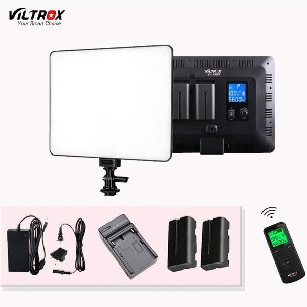 

flash heads viltrox vl-200 pro wireless remote led video studio light lamp slim bi-color dimmable + ac adapter+battery kit for camcorder1
