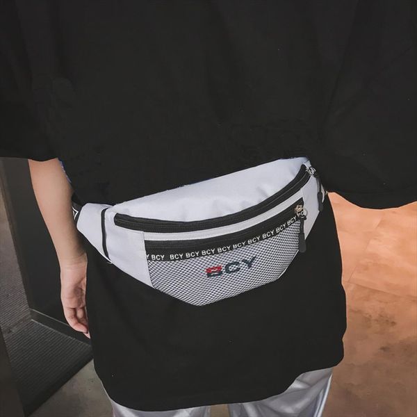 

men women waist bag cellphone bag letter fanny pack purse chest hip hop zipper waist pack mochila feminina j10