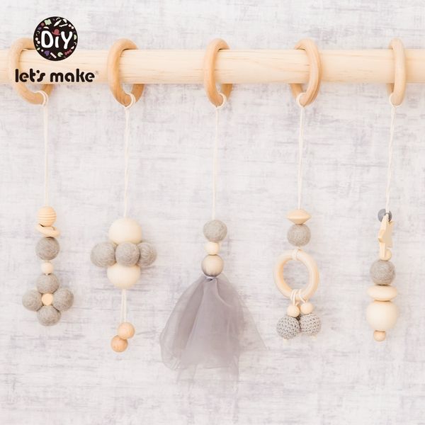 

let's make toys play gym toy 5pcs/setboys and girl gift cartoon shape stroller hanging for kids 0-12 months baby ratles y200111