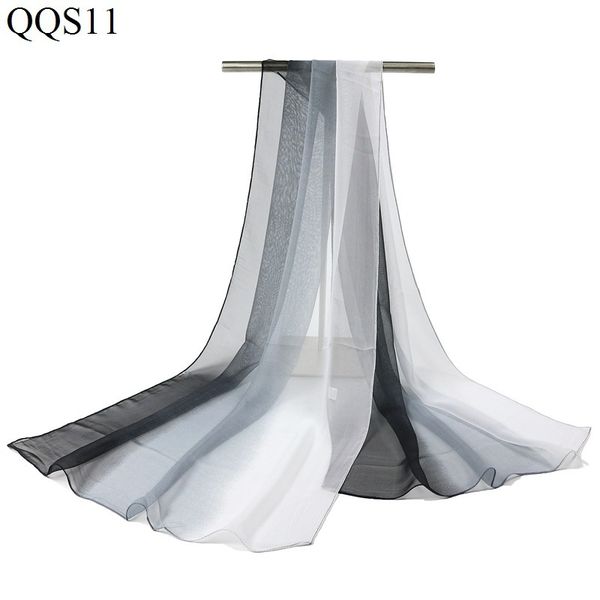 

женский шарф с градиентом жоржетта перехода цвета tulle3ppp, Blue;gray