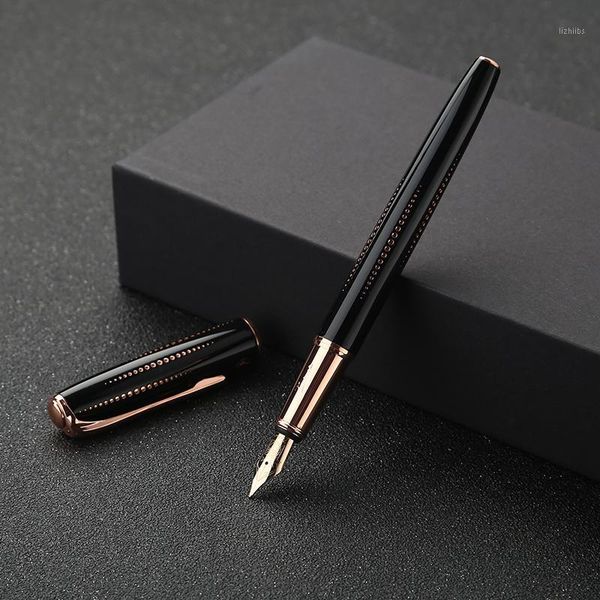 

picasso pimio black metal fountain pen titanium black ef/m/bent nib 0.38/0.6/1.0mm matte barrel gift box option business pen set1