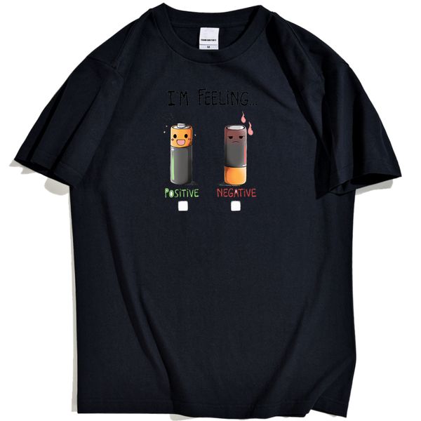 

positive negative cartoon battery 's funny personality design for kawaii oversized male sport hooded sweatshirt hoodie t shirt