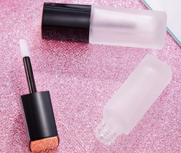 

storage bottles & jars 4ml lip glaze tube with golden and black cover glass cosmetics bottle
