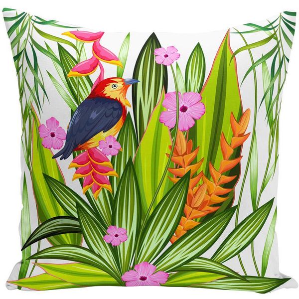 

акварель печатная подушка крышка фламинго птица тропические растения цветок декоративная наволочка декоративная гостиная диван домой f jllyw