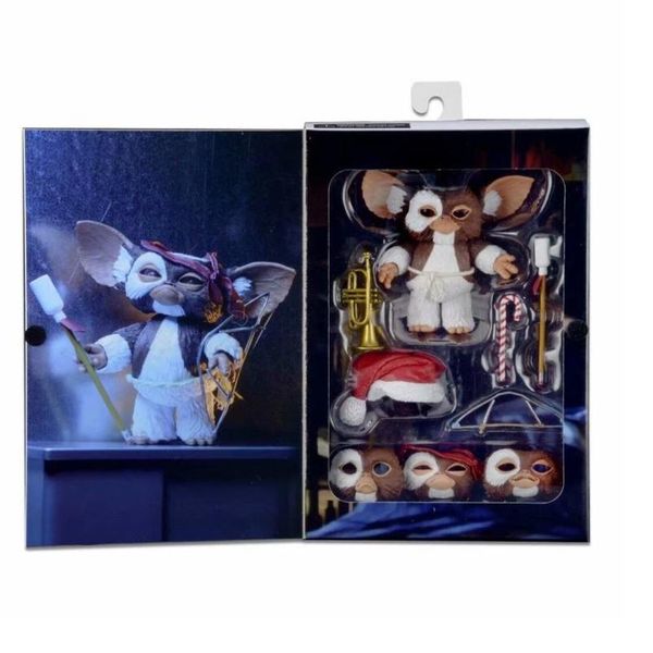 

10 см neca фильм гремлины фигурку игрушка gremlins ultimate gizmo deluxe 1/7 шкала действие рисунок с рождественским шарфом santa d wmtlem