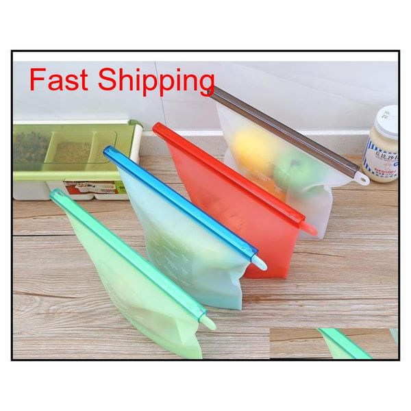 

1000ml food sile fresh bag reusable vacuum sealed er bag slide lock snacks/sandwiches/meat marinades stor qyllqd yh_pack