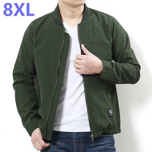 

10xl 8xl 6xl 5xl spring autumn men's jackets thin solid fashion coats male casual slim stand collar bomber jacket men overcoat1, Black;brown