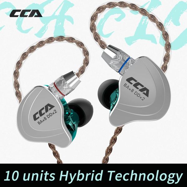 

cca c10 4ba+1dd hybrid in ear earphone hifi dj monito running sports earphone 5 drive unit headset noise cancelling earbuds
