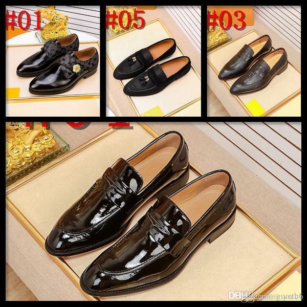 

mi classic business men's dress shoes fashion elegant formal wedding shoes luxury men slip on office oxford shoe for men 21ss new 33, Black