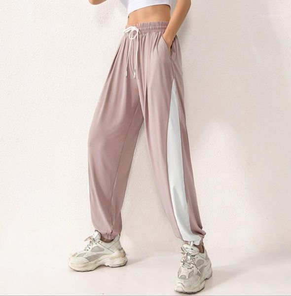 

running pants sports women's summer loose leggings quick dry yoga exercise fitness jogging trousers workout sport pants1, Black;blue