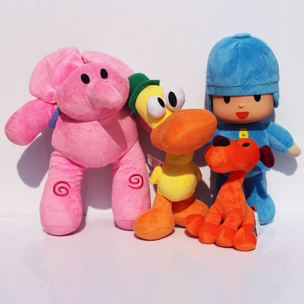 

4pcs/lot pocoyo elly pato loula pocoyo dog duck elephant stuffed plush toys good gift for children y200703