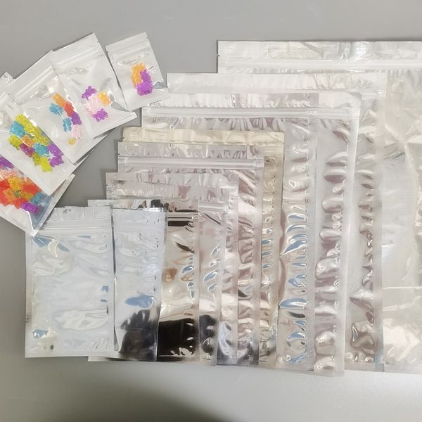 Küçük Büyük Boyutlar Alüminyum Folyo Zip Yeniden Yerleştirilebilir Plastik Torba Perakende Kilit Ambalaj Çantaları için Temizlik Mevcut Bagg Bagg