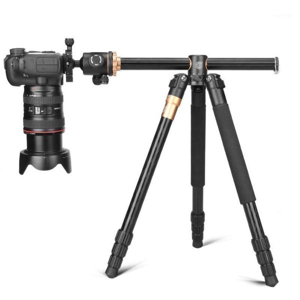 

q999h horizontal arm professional camera tripod portable travel tripod stand with ball head for canon nikon sony dslr dv1