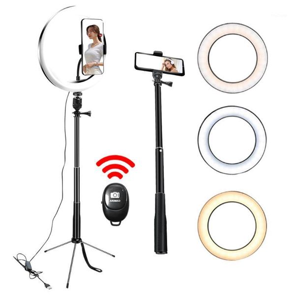 

flash heads dimmable 26cm led ring light for selfie 10inch pographic lighting with 114cm stand phone video youtube makeup1