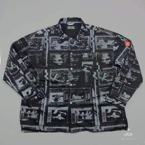 

men's jackets 19aw cavempt c.e full devil hand printed women men shirts hiphop streetwear oversized jacket coat, Black;brown