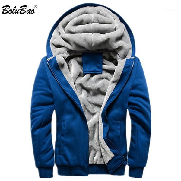 

bolubao winter brand men solid color hoodies men's hoodies sweatshirts plus velvet thick hooded male1, Black