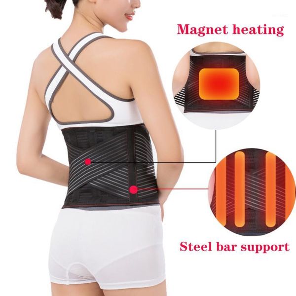 

new magnetic self-heating waist brace steel bone bar waist belt men women lumbar support back brace belt therapy1, Black;gray