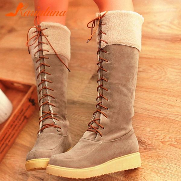 

boots 2021 brand flat shoelaces dropship big size 43 non-slip shoes women keep warm plush fur for cold winter snow boots1, Black