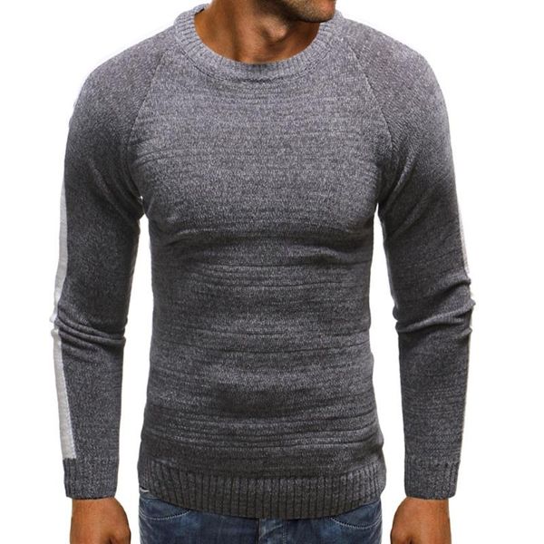 

men's sweaters spring and autumn mens contrast striped bottoming sweater jacket men casual round neck slim 2021, White;black