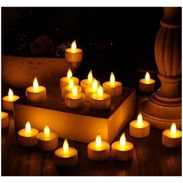 

led tea lights flameless votive tealights candle flickering bulb light small electric fake tea candle realistic for wedding table gift xn0w