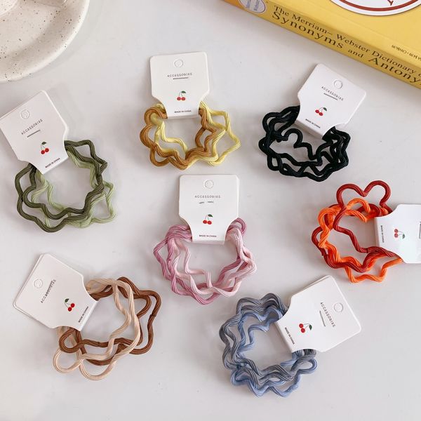 

fashion selling colorful hair bands for women girls 4 pcs high elasticity rubber hair ropes ponytail holder