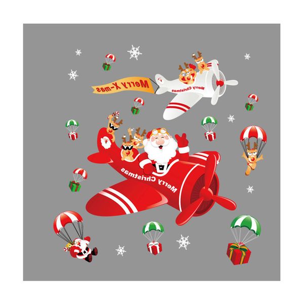 

santa window static sticker decoration christmas claus day decorations happy new year 20
