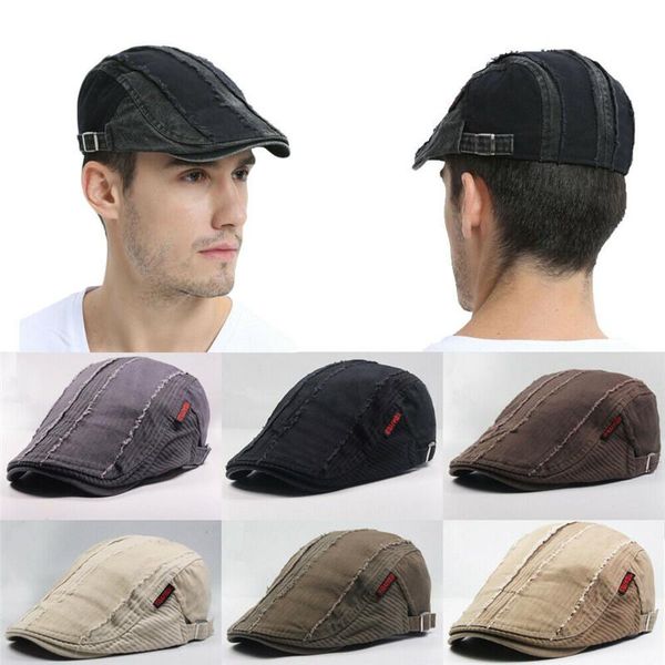 

wash stripes stitching beret caps men women cap newsboy gatsby ivy hats peaked hat visors casquette hats adjustable, Blue;gray