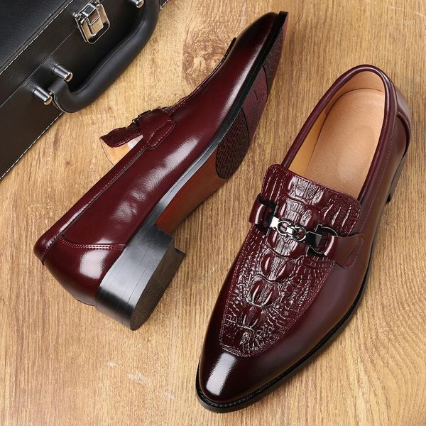 

luxury men leather shoes fashion wedding party shoes luxury men designer business flats large size 2020 new rty61, Black