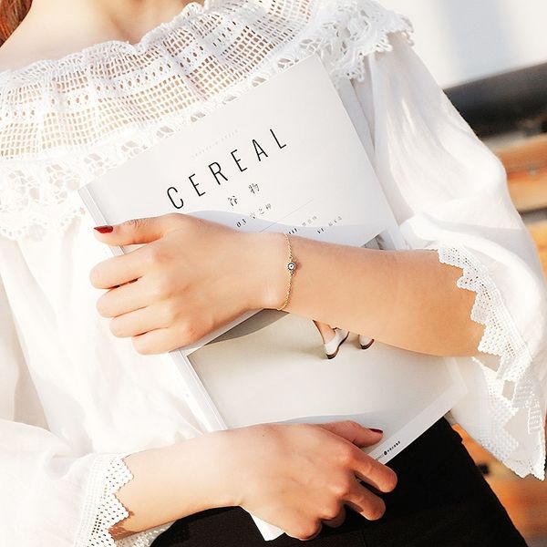 

pk2sb ae sterling silver devil's bracelet small bracelet exquisite temperament turkish jewelry female sl6198 eye earringsearrings and e, Golden;silver