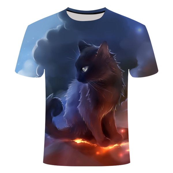

summer leisure printing cartoon many cats asian 3d print shirts comics comics harajuku men clothing