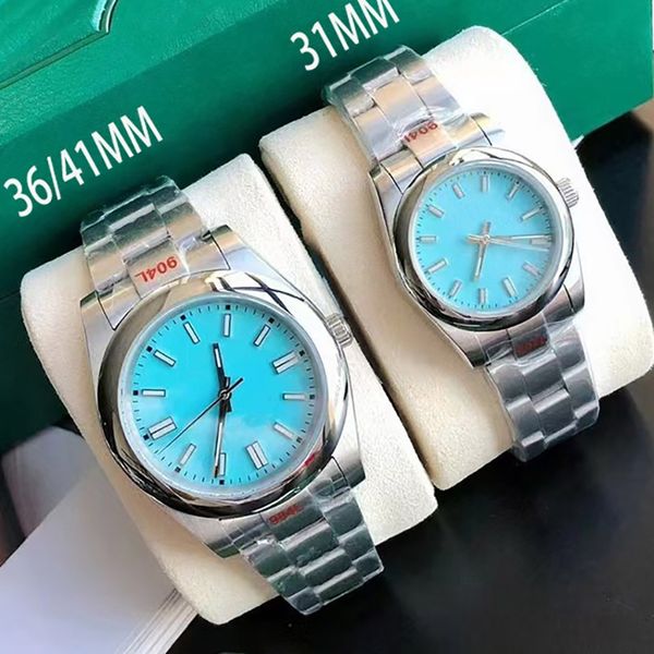 

caijiamin mens automatic machinery watches 36/41mm stainless steel super luminous wristwatches 31mm women waterproof watch u1 factory qualit, Slivery;brown
