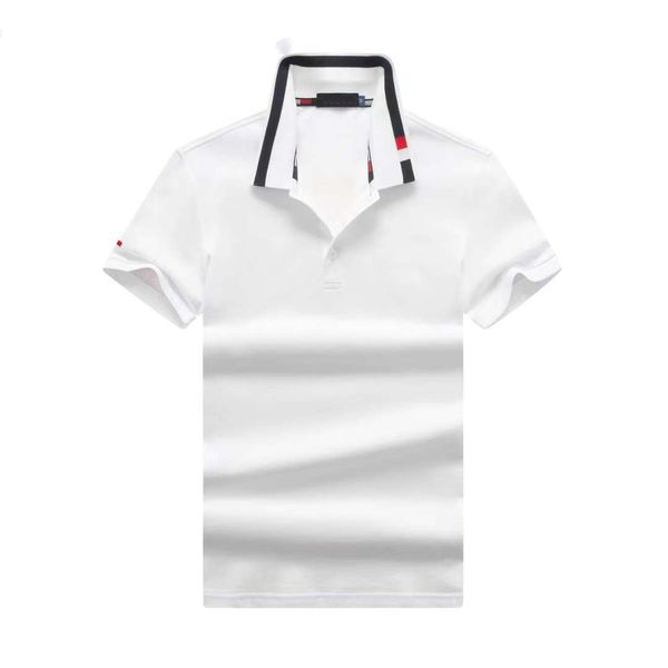 

2021 summer fashion designer men's polos shirts men short sleeve t-shirt original single lapel shirt men's tees&polos simple embro, White;black