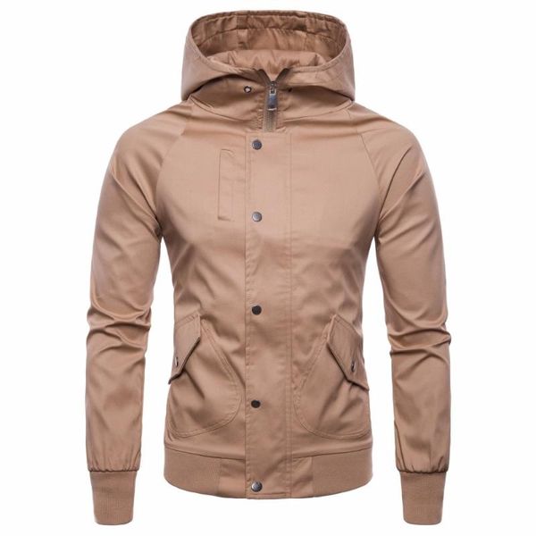 

2021 fashion autumn men windbreakers jacket slim hoodies coats male bomber jacket for men clothes jaqueta masculina, Black;brown