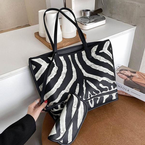 

unique bag design retro zebra pattern bag female 2020 new fashion large capacity shoulder versatile handbag tote